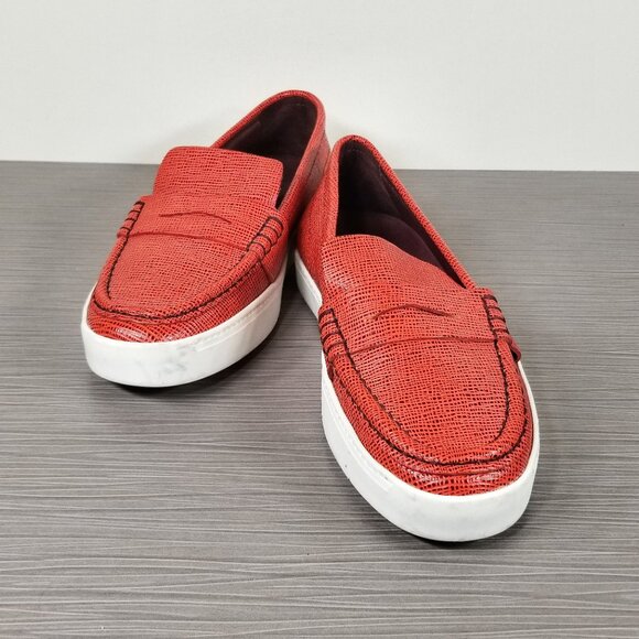 Rag & Bone Colby Penny Loafers, Red Leather, Womens Size 6 M / 36 - Picture 4 of 12